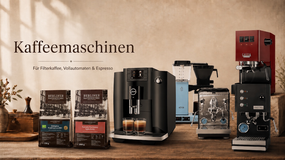 Kaffeemaschinen Vollautomaten Siebträger  ansehen, aussuchen und online kaufen Berliner Kaffeerösterei - Hintergrund